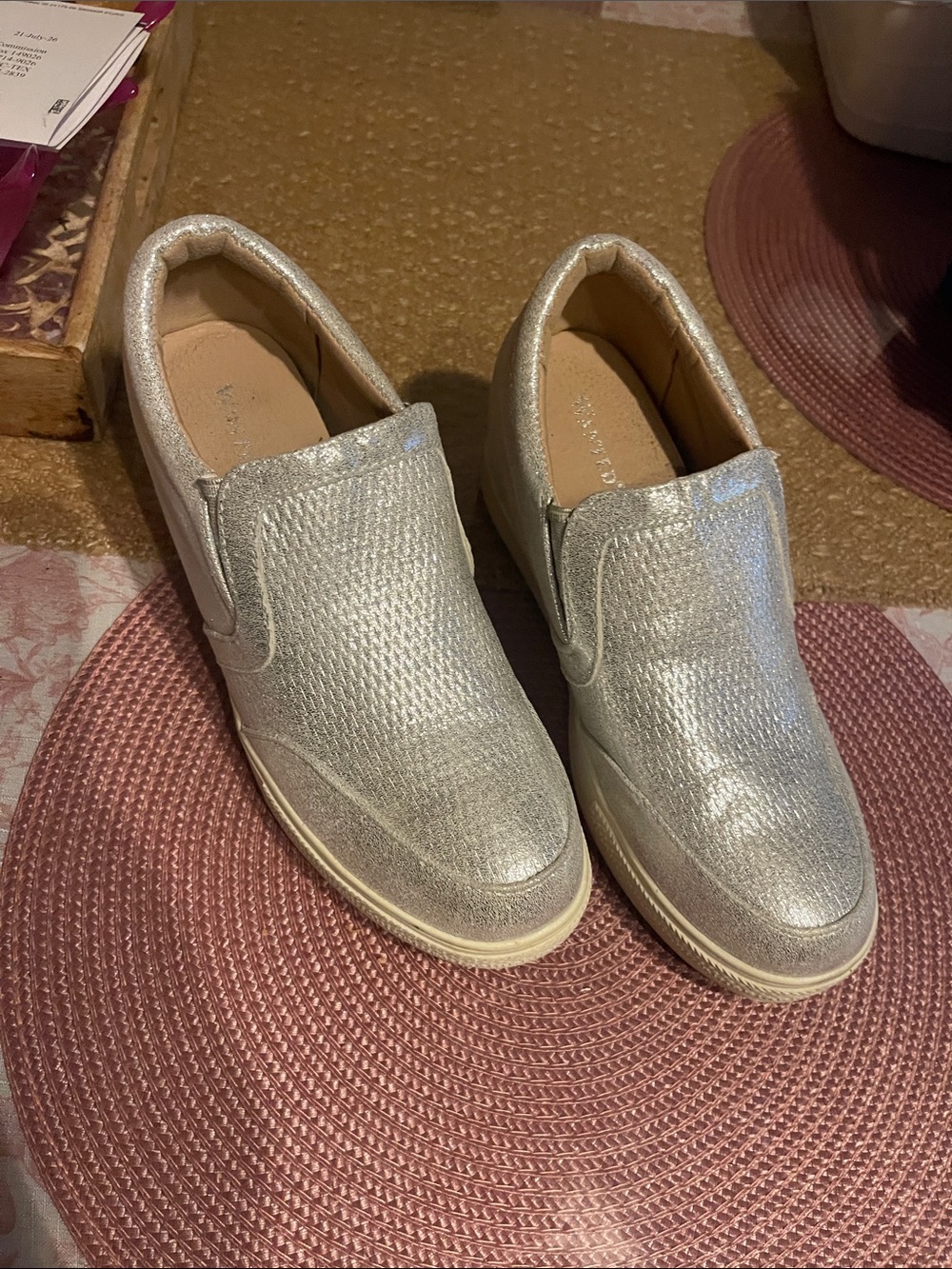 Wanted Metallic Silver Slip-On Women’s Sneakers